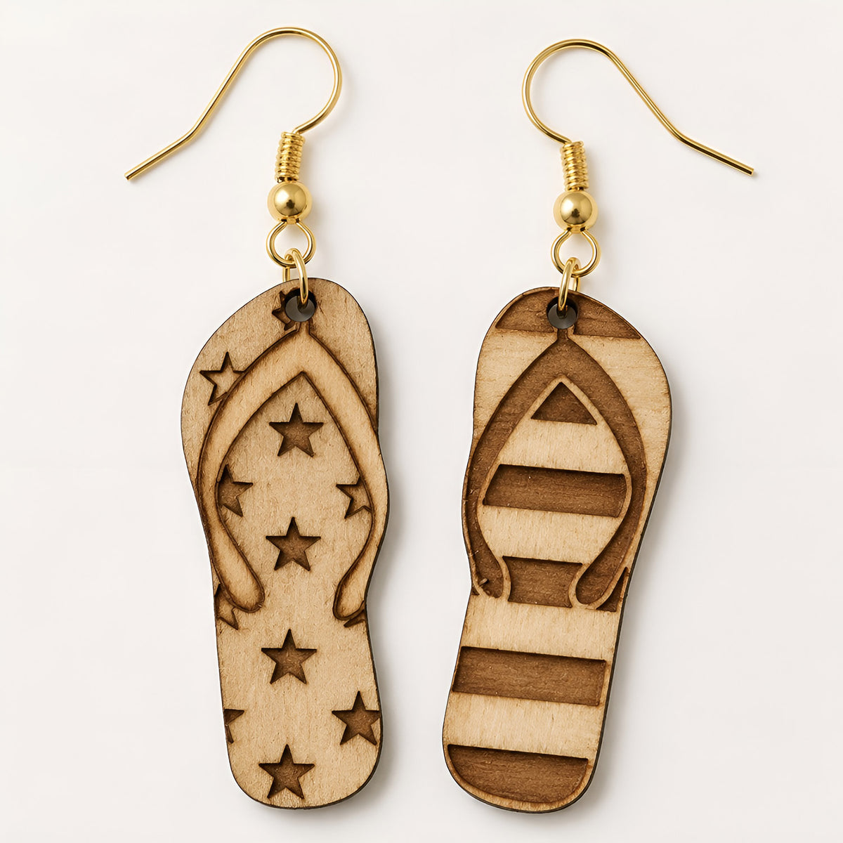 Patriotic Summer Flip Flops Dangle Earrings (Set of 4) - Glowforge