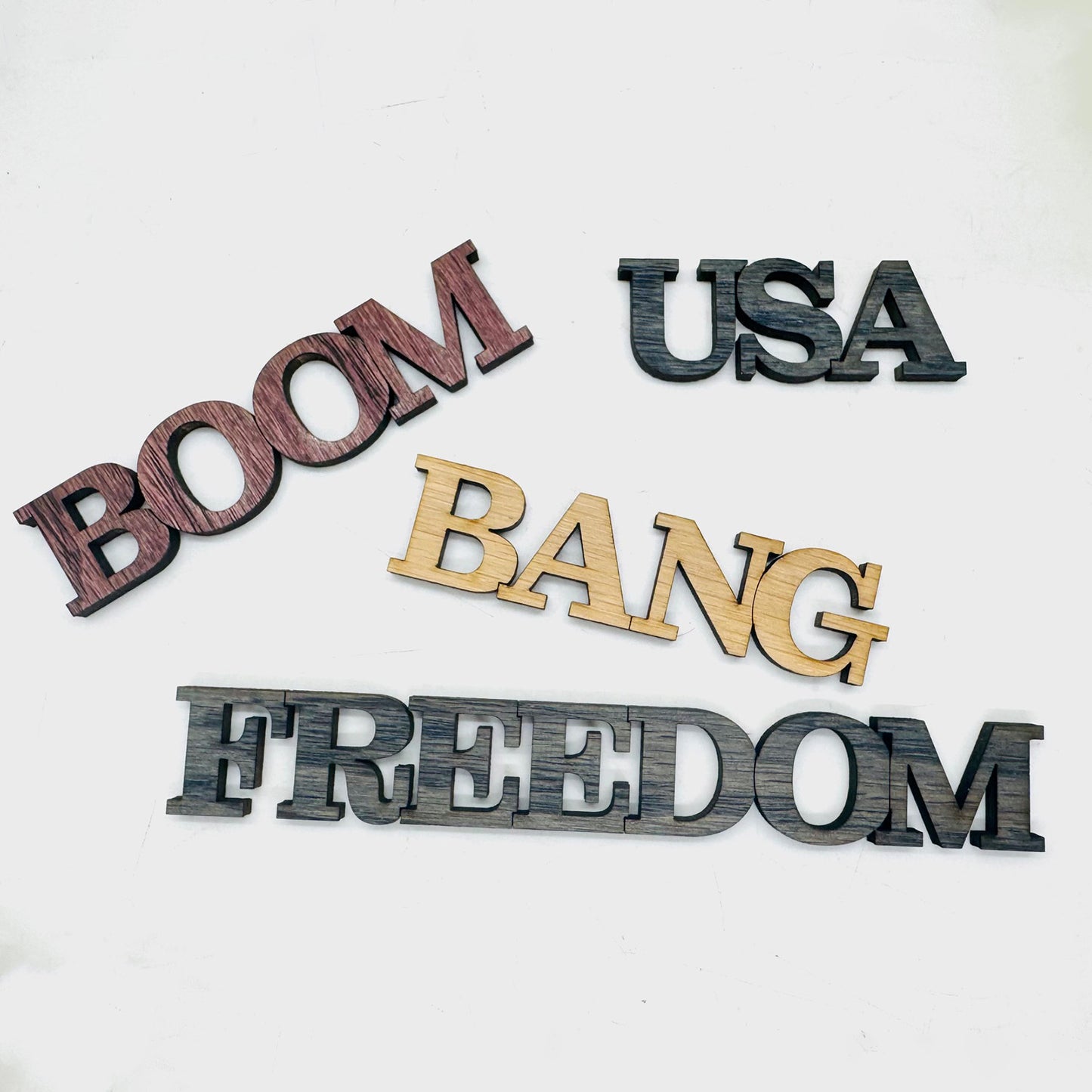Patriotic Word Confetti 4th of July (Set of 18) - Glowforge