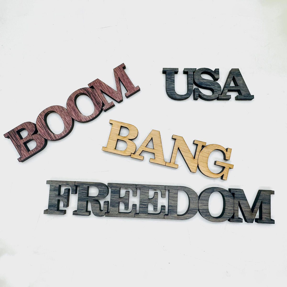 Patriotic Word Confetti 4th of July (Set of 18) - Glowforge