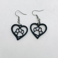 Pawfect Love Dog Paw Heart Earrings