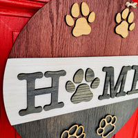 Pawprint HOME 19" Round Door Sign - Glowforge