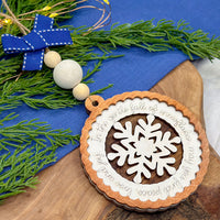 Peace & Joy Snowflake Ornament - Glowforge