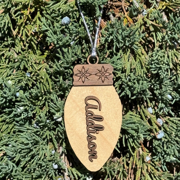 Personalizable Christmas Light Bulb Tag / Ornament – Glowforge Shop