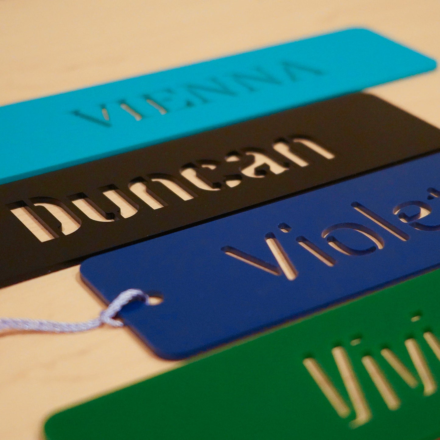 Personalizable Cutwork Name Bookmarks with Editable Text (Set of 5)