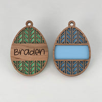 Personalizable Easter Basket Tags - Egg Tags with Modern Chevron Pattern (Set of 2) - Glowforge