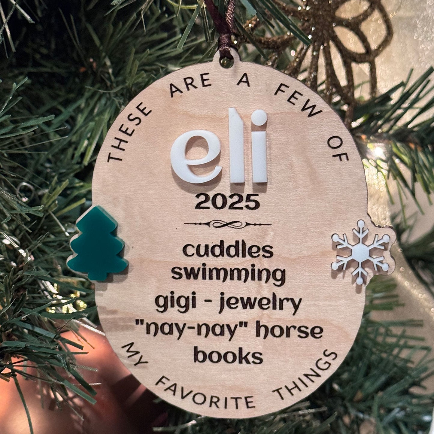 Personalizable Favorite Things Christmas Ornament (Set of 2) - Glowforge