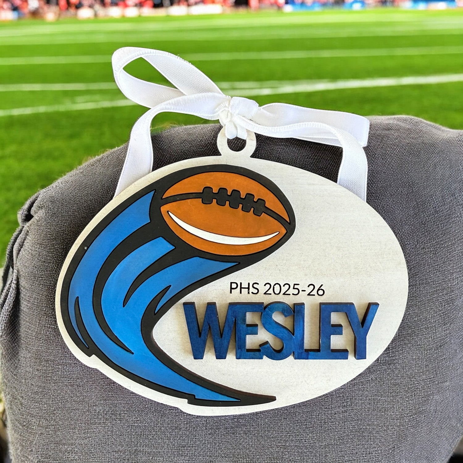 Flying Tag Text Personalizable Flying Football Tag – Glowforge Shop