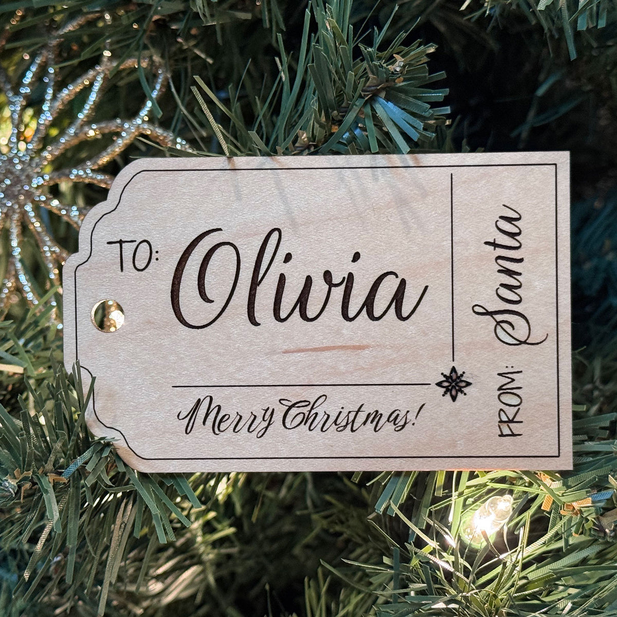 Personalizable From Santa Christmas Tag or Ornament - Glowforge