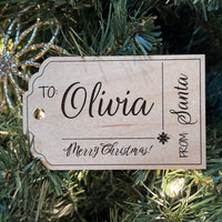 Personalizable From Santa Christmas Tag or Ornament - Glowforge