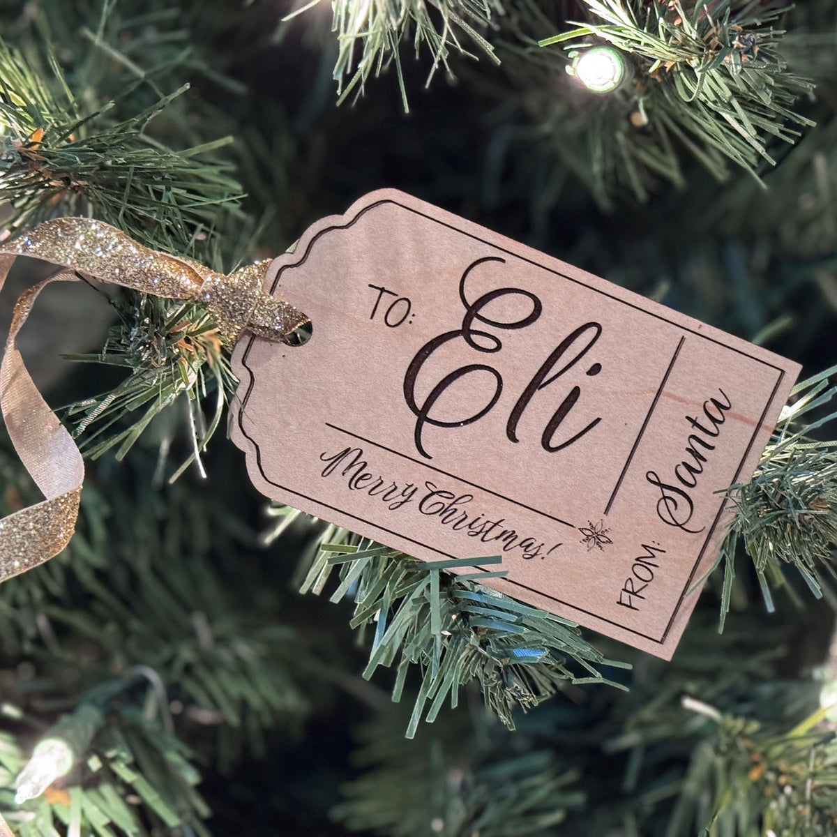 Personalizable From Santa Christmas Tag or Ornament - Glowforge