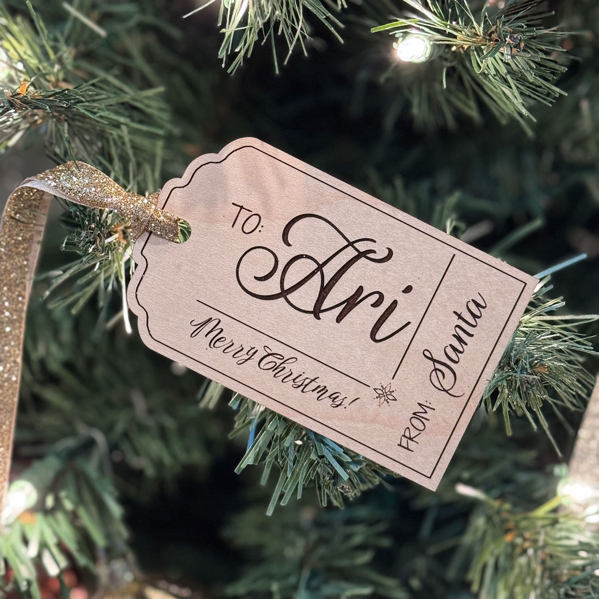 Personalizable From Santa Christmas Tag or Ornament - Glowforge