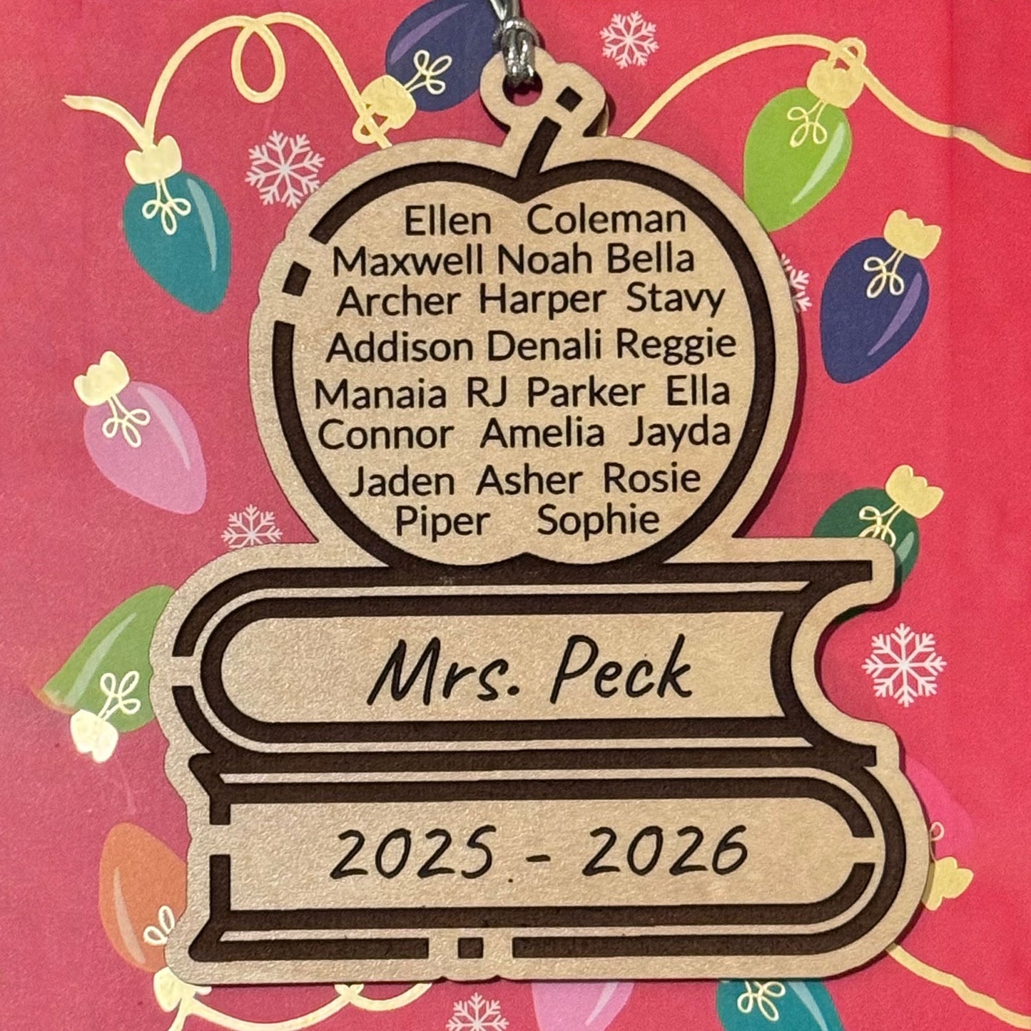 Personalizable Teacher Ornament with Student Names - Glowforge