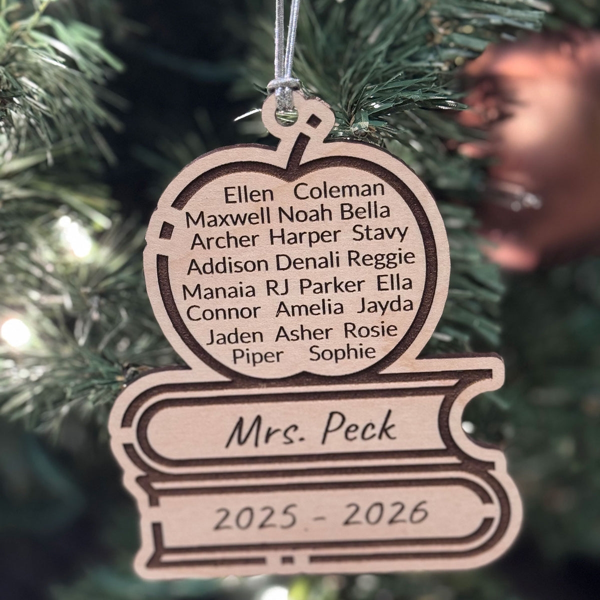 Personalizable Teacher Ornament with Student Names - Glowforge