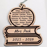 Personalizable Teacher Ornament with Student Names - Glowforge