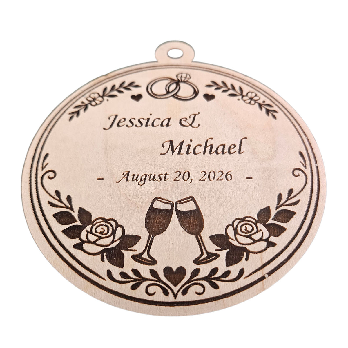 Personalizable Wedding Christmas Ornament - Glowforge