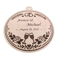 Personalizable Wedding Christmas Ornament - Glowforge
