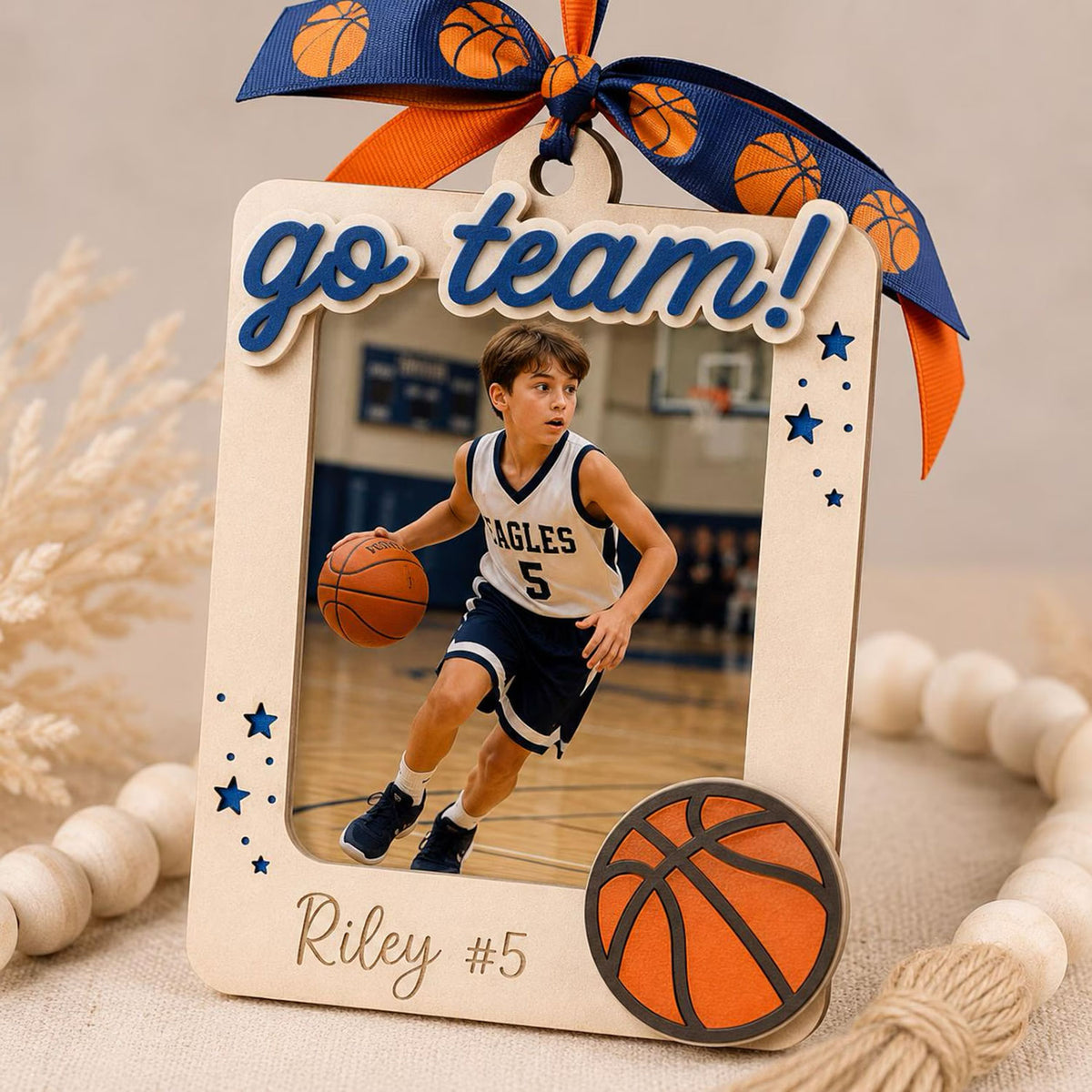 Personalized Basketball Photo Frame Ornament - Glowforge