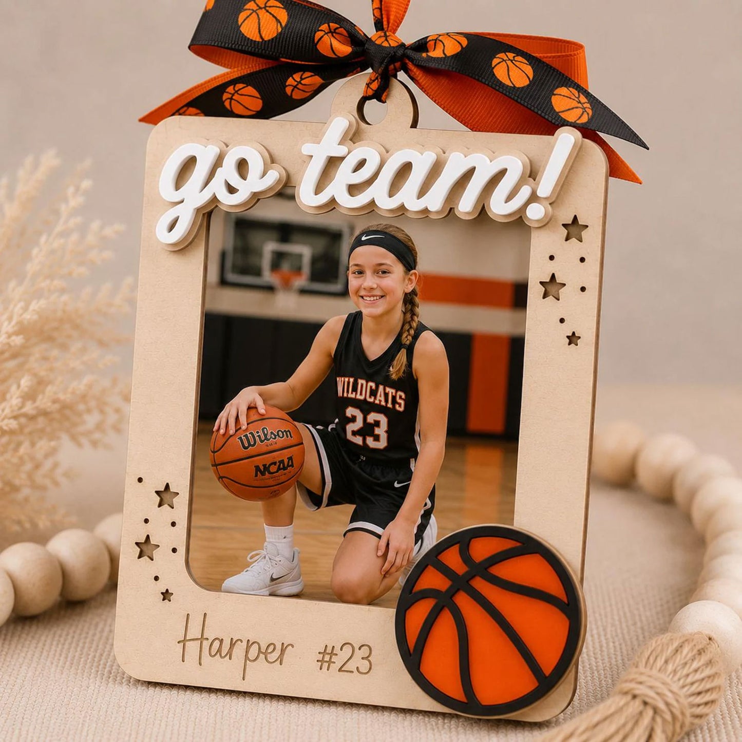 Personalized Basketball Photo Frame Ornament - Glowforge