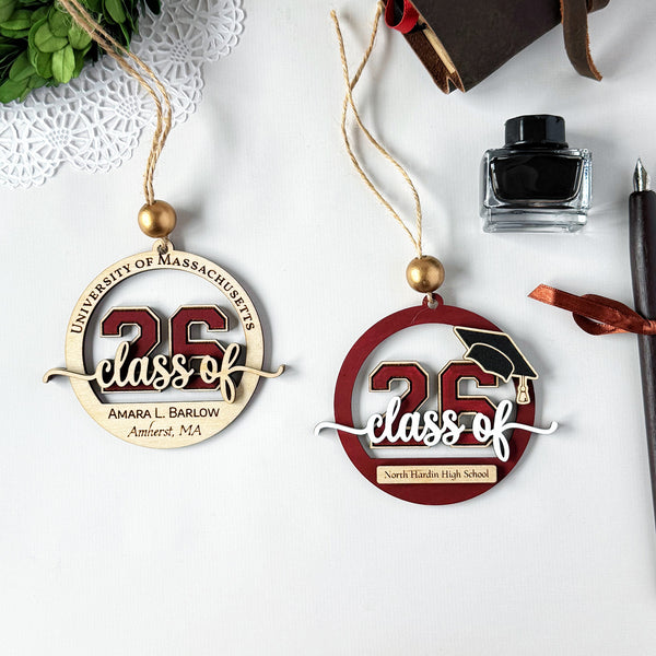 Personalized Class of 2026 Graduation Ornament and Gift Tag – Glowforge ...