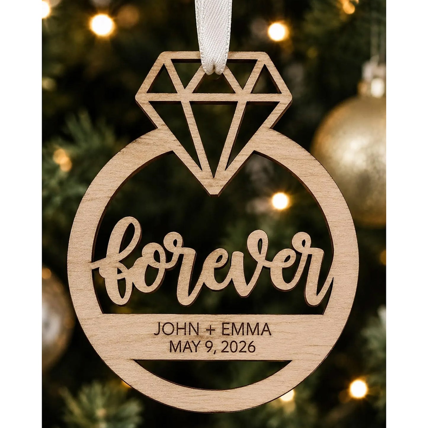 Personalized Diamond Ring Ornament - Glowforge