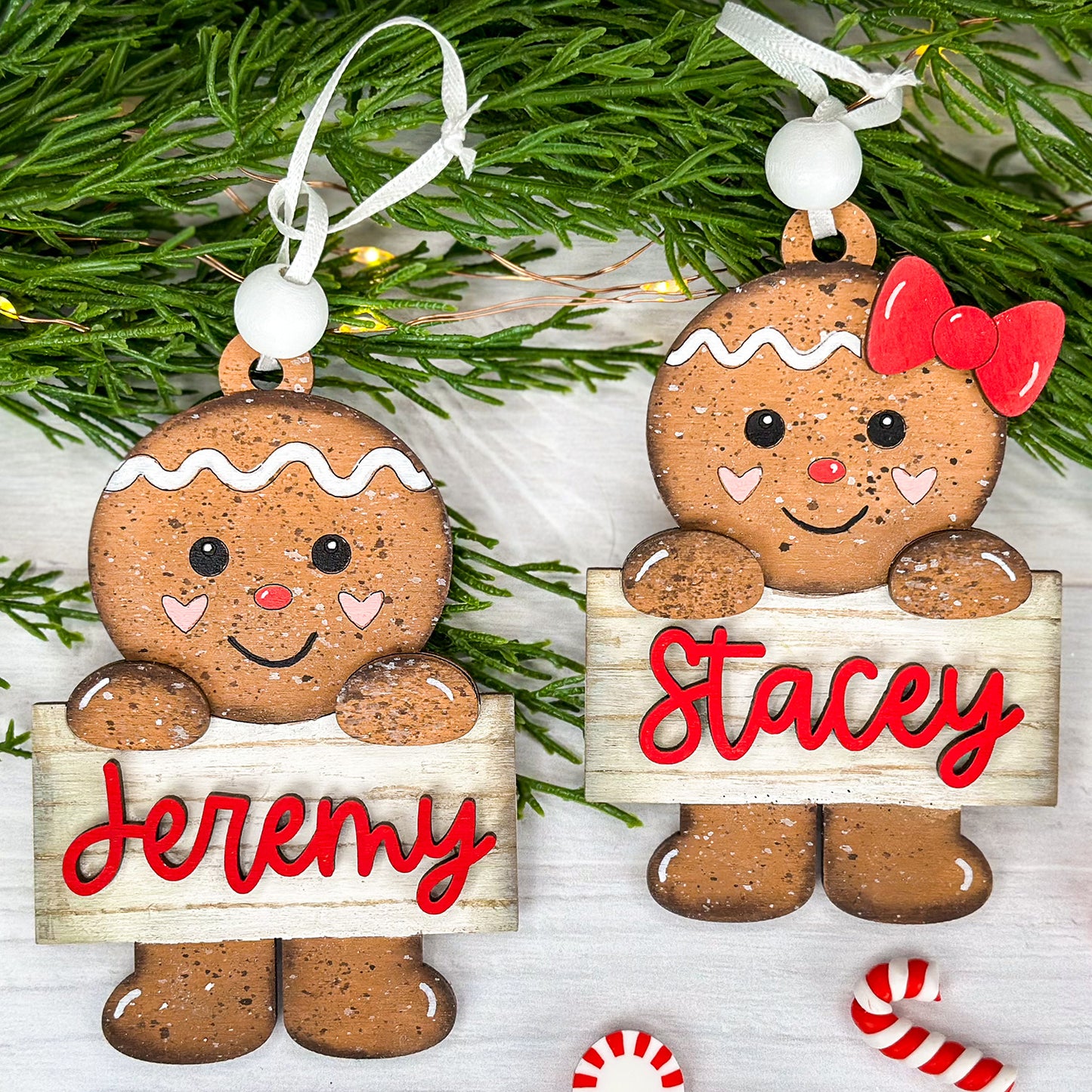 Personalized Gingerbread Ornament (Set of 2) - Glowforge