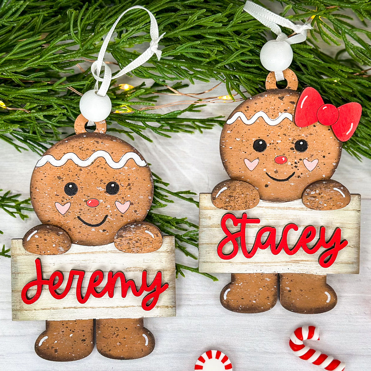 Custom Gingerbread Personalized Gingerbread Ornament (Set of 2) – Glowforge Shop