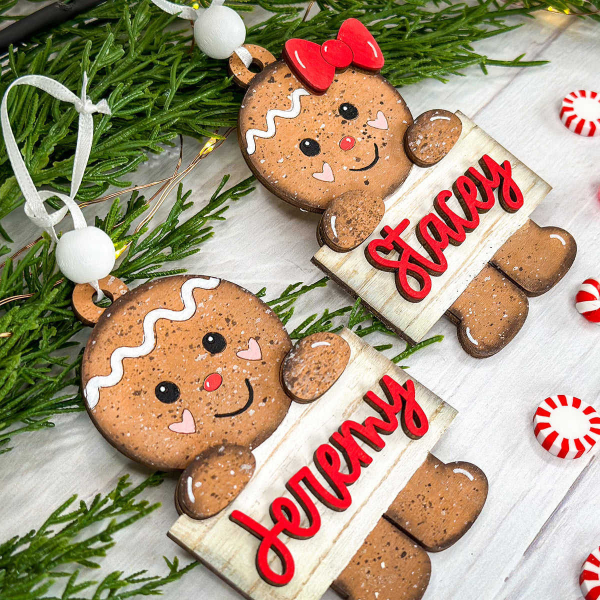 Personalized Gingerbread Ornament (Set of 2) - Glowforge