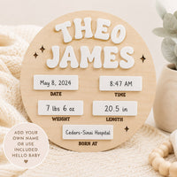 Personalized Hello Baby Birth Stats Sign - Glowforge