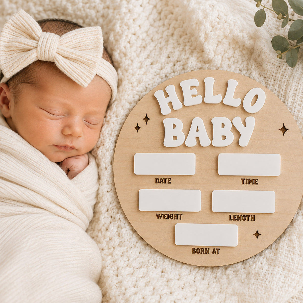 Personalized Hello Baby Birth Stats Sign - Glowforge