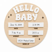 Personalized Hello Baby Birth Stats Sign - Glowforge