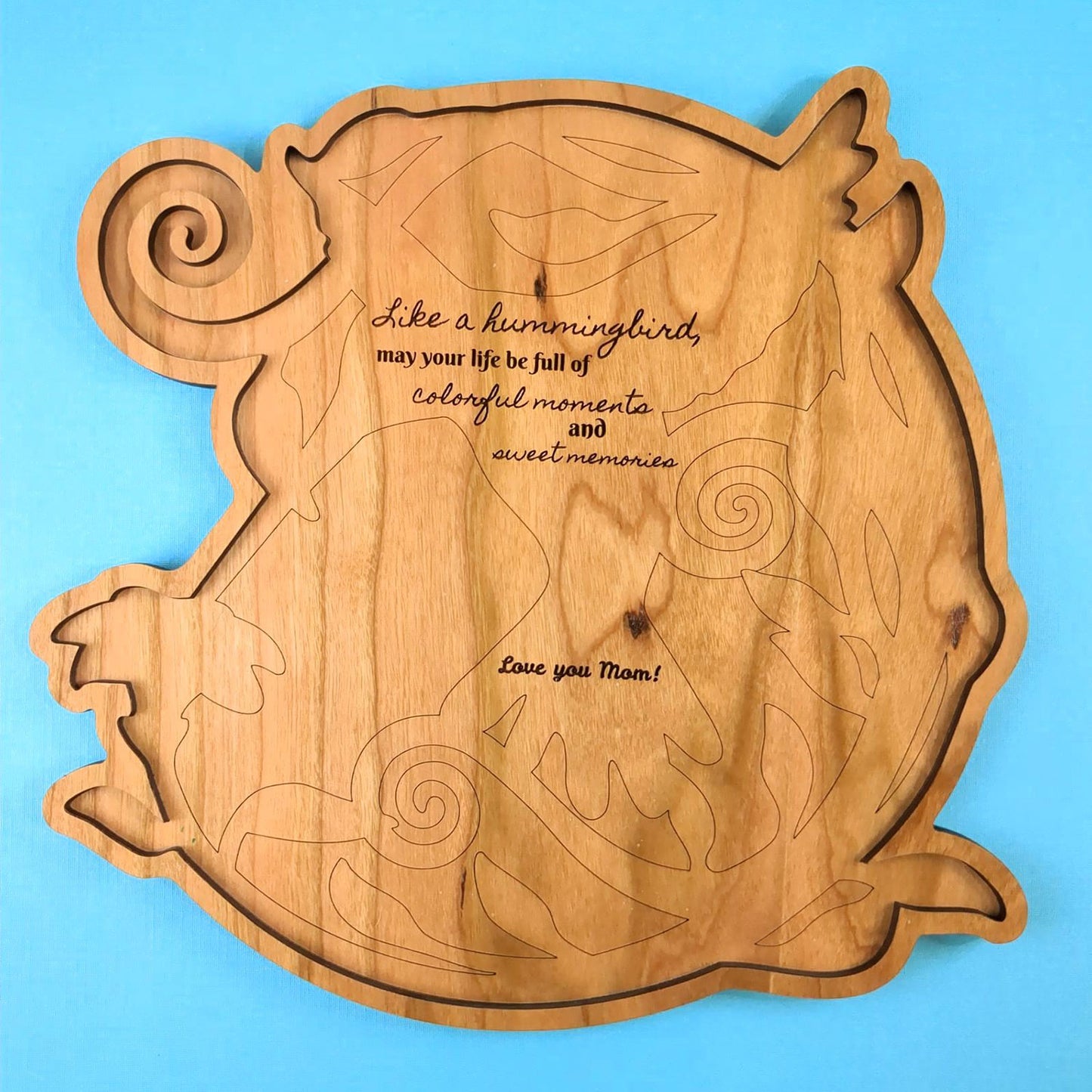 Personalized Hummingbird Wooden Jigsaw Puzzle with Tray - Glowforge