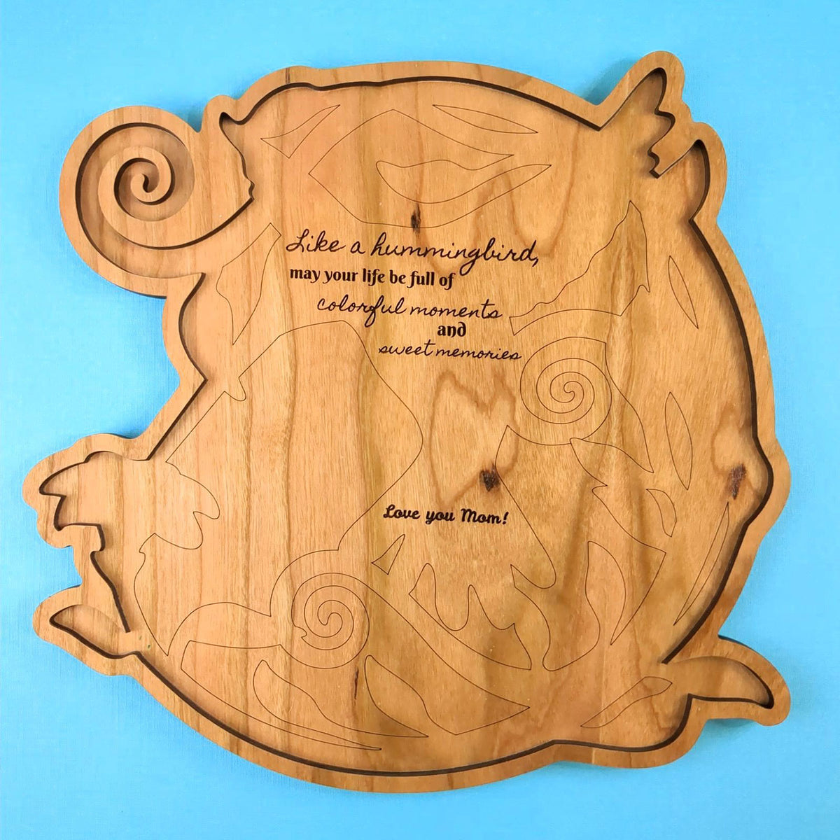 Personalized Hummingbird Wooden Jigsaw Puzzle with Tray - Glowforge