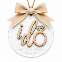 Personalized I Do Wedding Ornament with Layered Acrylic Script - Glowforge