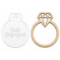 Personalized Just Engaged Ring Ornament with Acrylic - Glowforge