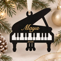Personalized Piano Ornament - Customizable Name Music Ornament - Glowforge