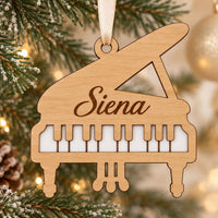 Personalized Piano Ornament - Customizable Name Music Ornament - Glowforge