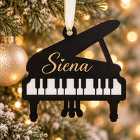 Personalized Piano Ornament - Customizable Name Music Ornament - Glowforge