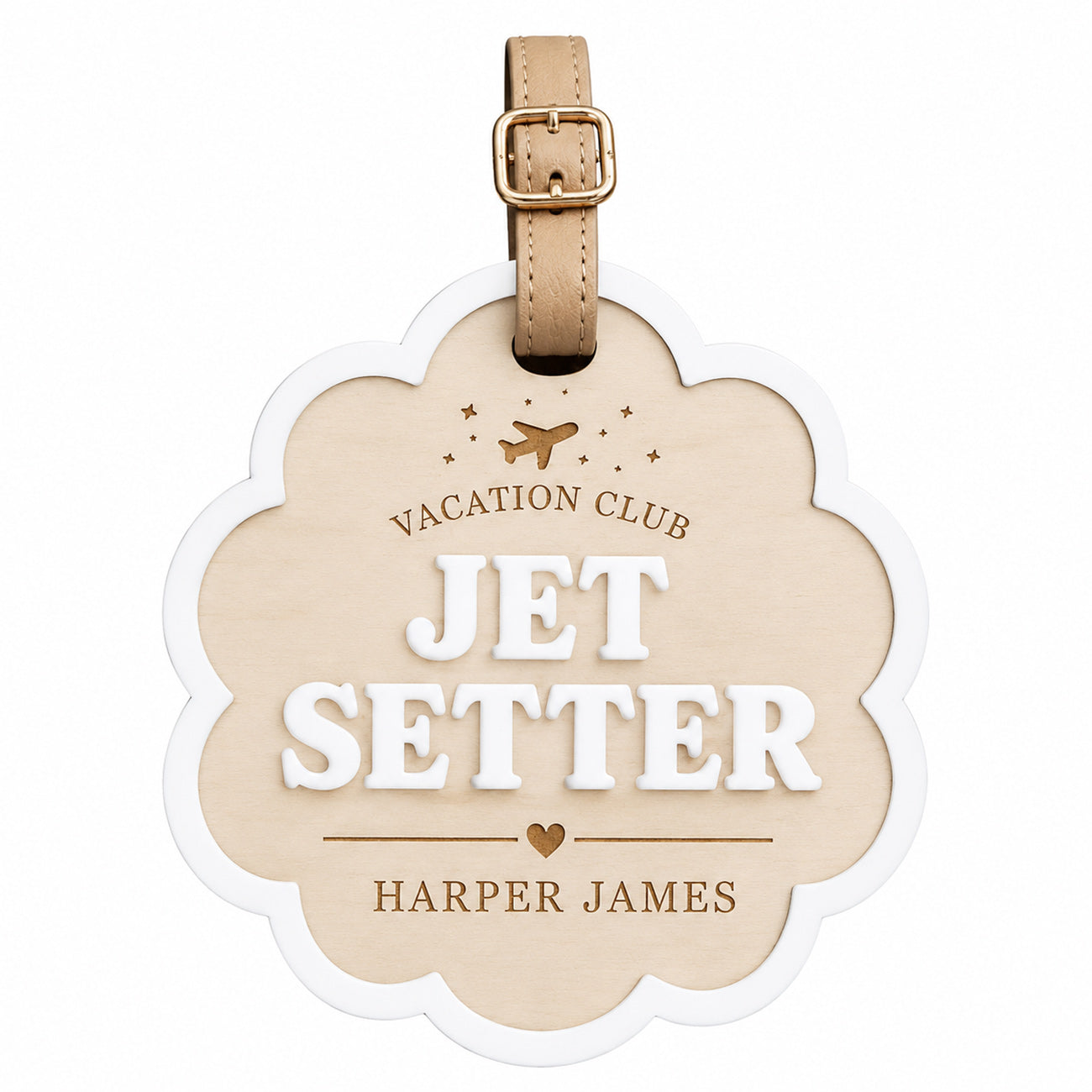 Personalized Scalloped Luggage Tag - Glowforge
