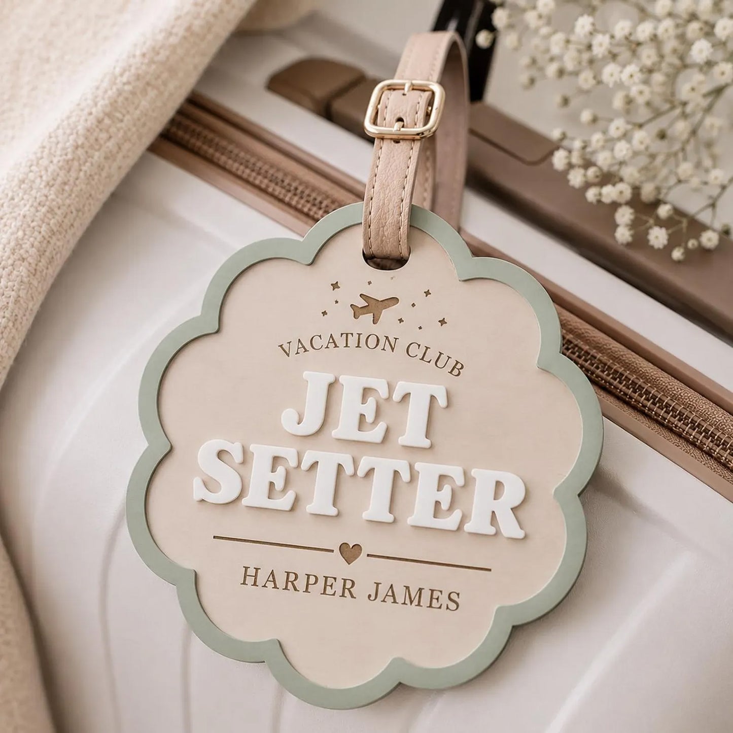 Personalized Scalloped Luggage Tag - Glowforge