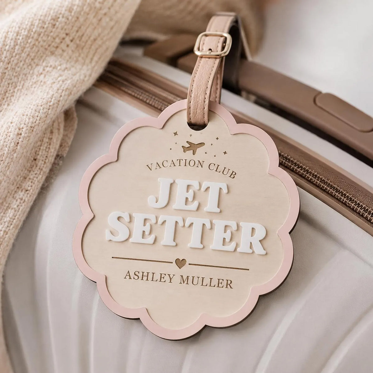 Personalized Scalloped Luggage Tag - Glowforge