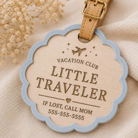 Personalized Scalloped Luggage Tag with Contact Information - Glowforge