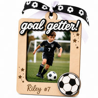 Personalized Soccer Photo Frame Ornament - Glowforge