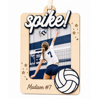 Personalized Volleyball Photo Frame Ornament - Glowforge