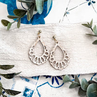 Petal Cutout Teardrop Earrings - Glowforge