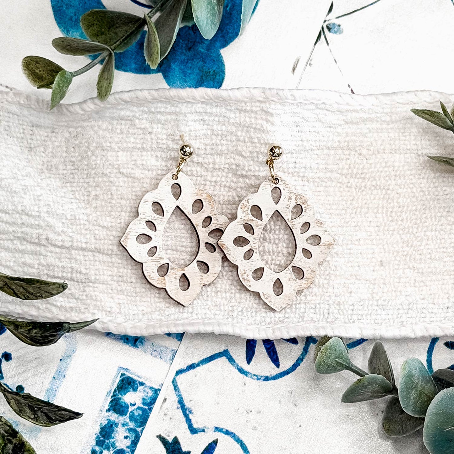 Petal Lace Teardrop Earrings - Glowforge