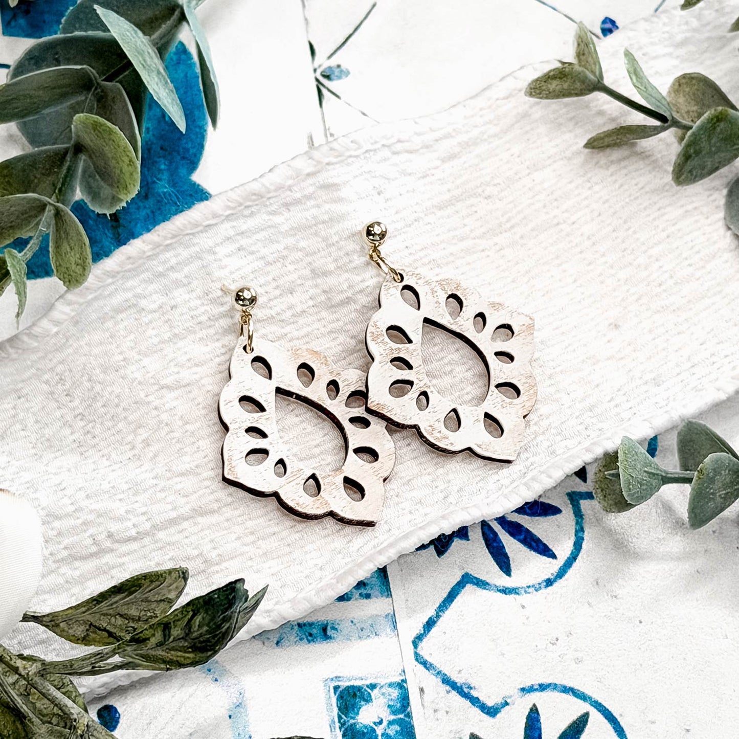 Petal Lace Teardrop Earrings - Glowforge