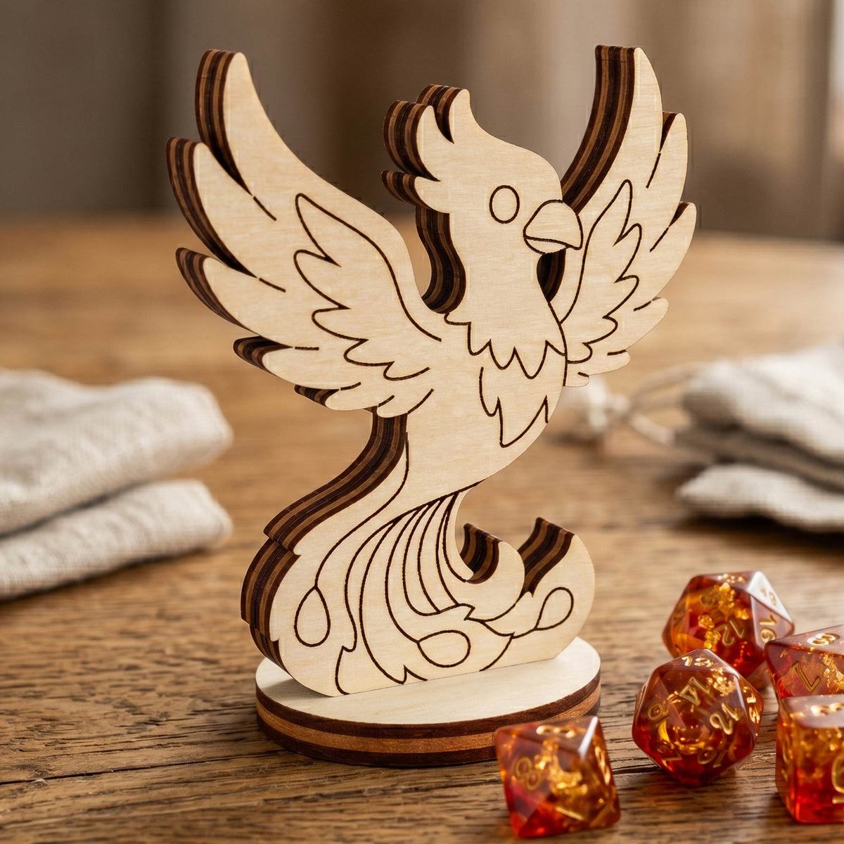Phoenix Bird - Mythical Rebirth Flame Creature Tabletop Miniature - Glowforge