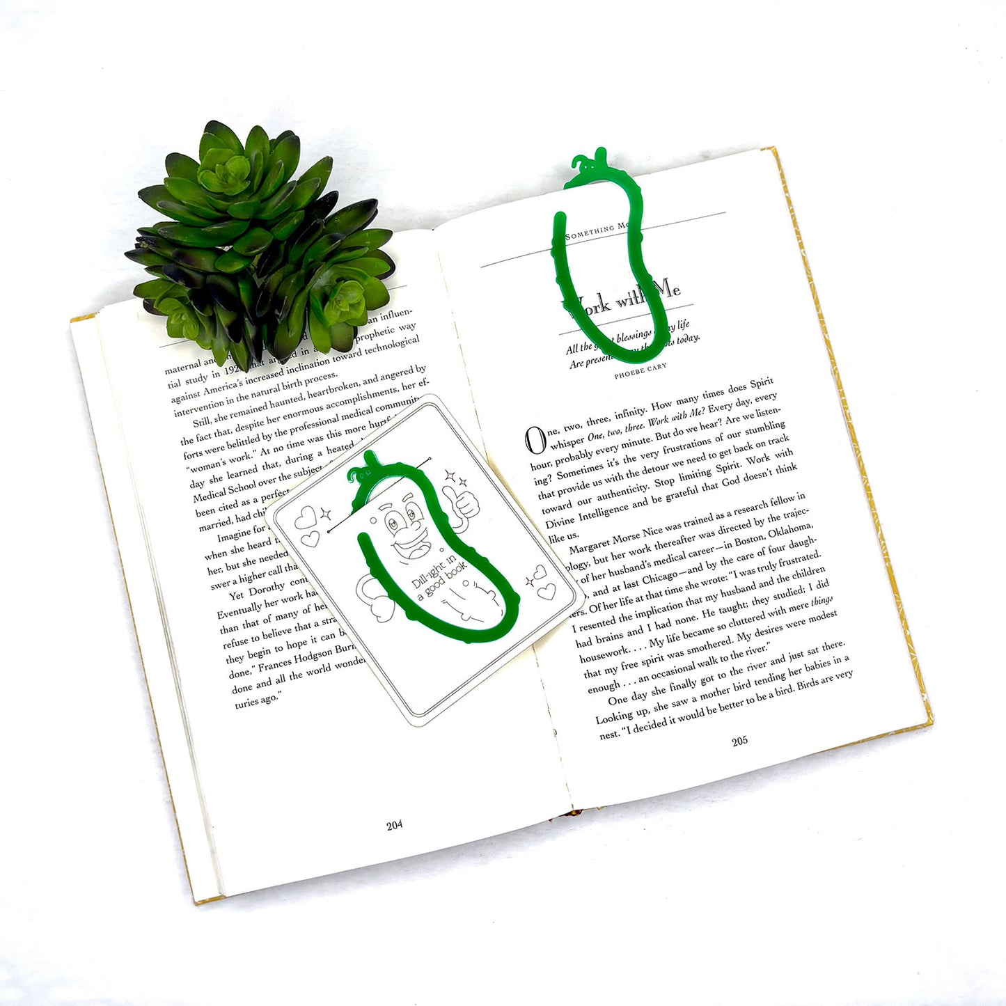 Pickle Shaped Bookmark with Card Backer - Paperclip - Snack Bag Closure - Glowforge