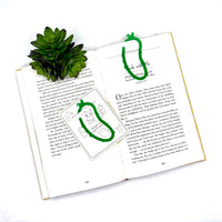 Pickle Shaped Bookmark with Card Backer - Paperclip - Snack Bag Closure - Glowforge