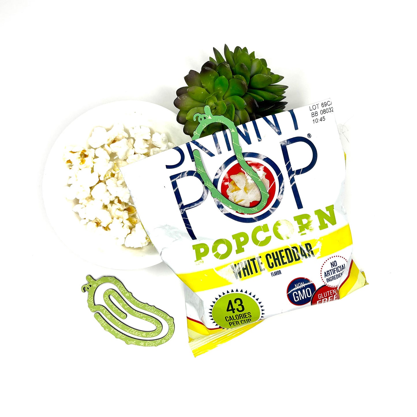 Pickle Shaped Bookmark with Card Backer - Paperclip - Snack Bag Closure - Glowforge